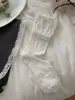 Meias Femininas de Cano Médio, Novas Meias Empilhadas com Renda e Borda Franzida para Primavera/Verão, Meias de Cano Médio 100% Algodão, Meias Versáteis da Moda em Cor Sólida, Branco