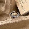 Anillo Sencillo de Plata Anillo Abierto de Circonita Set para Mujeres Anillos de Pareja Personalidad de Moda Anillo para Dedo Índice Set de Anillos Sencillos de Moda
