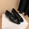 Versión de Piel de Vaca Hebilla Elevadora de Altura Interior Zapatos Mary Jane Zapatos de Mujer 2025 Primavera y Otoño Nuevos Estilo Francés Estilo Chanel Elegantes Zapatos de una Sola Capa