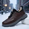 Tênis de Cano Alto de Algodão Masculino, Novo Estilo de Inverno, Forrado com Lã e Espessado para Aquecimento, Botas de Neve Casuais Masculinas à Prova de Frio