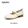 Sapatos Mary Jane Aogushi Deng French Femininos 2026 Novo Outono Super Bonitos Estilo Ballet Salto Grosso Sapatos Únicos para o Trabalho