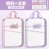 Bolsa de Clasificación de Temas en Forma de L Siji Nianhua, Bolsa de Documentos Transparente de Mano, Bolsa de Almacenamiento de Papeles de Examen de Archivo de Malla con Cremallera