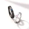 Anillos de Pareja de Plata de Ley Cielo Estrellado Blanco y Negro Anillos de Pareja Story Abiertos Estilo Simple Genial Anillos Personalizados para Relación a Larga Distancia