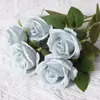 Rosas de Terciopelo Sintético Cuidadosamente Seleccionadas para San Valentín Decoración de Boda para el Hogar Pared de Flores Tacto Flores Sintéticas Flores Artificiales Falsas