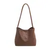 Estilo Coreano Textura Retro Casual Bolso Tote Tejido Cesta de Picnic para Mujer 2026 Nuevo Versátil para el Trabajo Hombro Único Debajo del Brazo