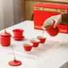 Juego de Té de Viaje Cultural y Creativo de Servicio Rápido de la Ciudad Prohibida: Una tetera y tres tazas, Souvenir de Negocio de Alta Gama, Regalo Conmemorativo para Evento de Aniversario