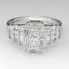 Joyería de Boda Wish Transfronteriza Moda Compromiso Propuesta Anillo de Diamantes para Mujer Juego Completo Simple T Cuadrado Anillo de Zirconia r7636