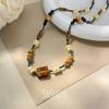 Colar Pingente Borboleta com Contas Estilo Chinês Novo Retro Moda Nacional Moda Versátil Nicho Elegante Feminino Corrente de Clavícula Distinta