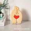 Amazon Urso Abraçando Quebra-Cabeça de Madeira Conjunto Urso Mãe e Filho Ornamento Urso Abraçando Família DIY Presente Dia das Mães