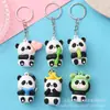 Nuevo Llavero de Panda de Dibujos Animados de Goma Suave Lindo Colgante de Muñeca Linda Regalo para Estudiante Venta al por Mayor Decoración de Coche