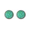 Estilo Harajuku simple geométrico redondo esmerilado Dream cielo estrellado gema del tiempo Cielo Estrellado acero inoxidable aretes 12MM