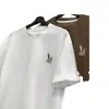 Camiseta de Manga Corta tipo Waffle para Hombre Verano Tendencia Marca Versátil Holgada Casual Estampada de Media Manga Transpirable y Cómoda