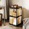 Estante Giratória Simples para Casa, Armário de Armazenamento de Livros e Diversos Infantil de Chão, Rack Organizador de Armazenamento Estilo Vintage de Luxo Leve