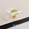 Maçaneta Quadrada de Vidro Preta Gaveta Redonda de Cabeceira Maçaneta de Guarda-Roupa Estilo Minimalista Moderno Banheiro Luxo Leve