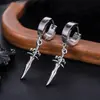 Aretes de Acero de Titanio para Hombres, Pinzas para Orejas con Borla y Cono Estilo Punk para Mujeres, Aros para Orejas Unisex sin Perforación, Accesorios para Orejas de Acero Inoxidable de Moda