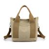 2025 Nuevo Bolso de Hombro de Lona Versátil Simple de Estilo Coreano de Gran Capacidad y Color Sólido para Mujer