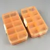 Caja de Plástico Naranja de 10 Compartimentos con Broches Blancos para Piezas de Ferretería, Equipo de Pesca, Herramientas para Cuentas y Caja de Almacenamiento para Arte con Cuentas DIY