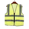 Chaleco de seguridad de malla reflectante para construcción, seguridad, saneamiento, tráfico y trabajos de construcción, ropa reflectante luminosa para la noche