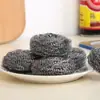 Bolas de Lana de Acero al por Mayor en Stock, Bolas de Lana de Acero Limpiadoras de Acero Inoxidable para Uso Doméstico, Cepillo Lavaplatos Antiadherente para Aceite, Suministros de Limpieza para Cocina