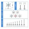 Nuevos Pendientes de Aleación de Titanio F136 de Lanbo, Tachuelas de Copo de Nieve Escarchado, Piercings de Lengua, Joyería de Barra Plana Espiral Interna de Aleación de Titanio
