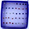 Venta al por mayor de 20 pares de pendientes en caja de moda coreana para mujer, de 3 mm, de resina brillante y plástico con diamantes de imitación.