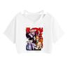 Comercio exterior animación motosierra hombre motosierra hombre periférico correa manga corta moda suelta top sexy de mujer