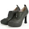 Zapatos de Salón de Nuevo Estilo con Cremallera Frontal, Punta Fina y Corte Profundo, con Plataforma Gruesa y Tacón Alto Grueso, Tallas 33-50, Zapatos de Exportación de Amazon