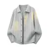2026 Nuevo Jersey de Punto Trenzado de Solapa para Hombre Casual Holgado Chaqueta Retro Estilo Coreano Cárdigan de Punto Hombre