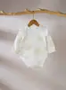 Mameluco de una pieza de algodón puro de manga larga Clase A, ropa de casa sin costuras con dibujos animados para bebés y niños pequeños, apto para todas las estaciones, verano Clase A