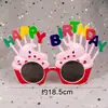 Gafas de Cumpleaños Libro Rojo Pequeño Tono de Sacudida Misma Fiesta Divertidos Accesorios para Fotos Horneado de Pastel Feliz Decoración para Selfies