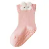 25 calcetines antideslizantes para bebé con orejas de animal 3D, calcetines lindos para caminar en interiores, puño holgado, sin costuras, alta elasticidad, no aprietan las piernas