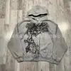 Streetwear Vintage Harajuku E-commerce Transfronteiriço Y2K Estilo Americano Masculino Hip-Hop Cardigan Gráfico Cardigan Casual Jaqueta Esportiva