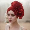 Aliexpress Amazon Nuevo Sombrero Africano Exagerado con Capa de Aire y Gran Diseño Floral Lateral, Sombrero Indio, Pañuelo para la Cabeza