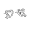 Pendientes de Corazón de Diamante Asimétricos de Plata de Ley S925 para Mujer, Modernos, Sencillos, Dulces, Lujo Accesible, Pendientes de Corazón de Gama Alta