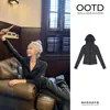 Conjunto deportivo casual de rayas grises para mujer, colección primavera/otoño 2026, conjunto de dos piezas con sudadera con capucha, estilo 'old money', adecuado para ropa de trabajo