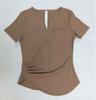 Ropa de Fitness para Mujer Top Deportivo Ajustado de Manga Corta Verano para Correr Camiseta Elástica Transpirable Ropa Profesional de Yoga
