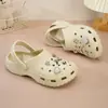 Zapatos con Agujeros para Mujer Verano Nuevo Estilo Ropa Exterior Suela Gruesa Resistentes al Desgaste Sandalias Exteriores EVA Playa Antideslizantes Pareja Pantuflas de Punta Cerrada