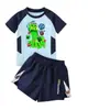 Traje de baño de dos piezas para niño de Minecraft Creeper, Set de natación de verano liso y delicado con colores contrastantes, con gorro y gafas de natación