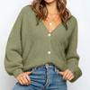 Otoño e invierno 2023, ropa de mujer transfronteriza de Amazon europea y americana, cárdigan de punto con cuello en V profundo y botones sin espalda