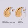 Aretes Colgantes de Venta Caliente Transfronteriza Acero Inoxidable Finamente Pulido Aretes Huecos Acero Titanio Chapado en Oro de 18K Hebilla para la Oreja Joyería para la Oreja