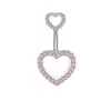 Anillo de ombligo nuevo de Amazon corazón de circonita incrustada en cobre clavo de ombligo joyería de perforación europea y americana venta al por mayor de fábrica