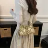 Popular bolso de mano para mujer estilo Chanel con bordado de diamantes, bolso tipo cubo de un solo hombro para llevar debajo del brazo, bolso cruzado de cadena de lujo ligero