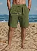 Shorts Esportivos Casuais de Linho Americano Lavado com Botão de Cinco Pontos para Homem, Soltos, Venda Quente Amazon TK Transfronteiriça