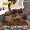 Mocasines retro Birkenstock de un paso para mujer, estilo nuevo de otoño 2026, suela gruesa, aumento de altura oculto, totalmente cerrados, zapatos Birkenstock