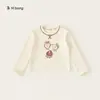 Roupas Infantis Bangxuan Tops para Meninas Estampa de Morango Roupa de Baixo para Meninas Roupa Íntima Doce para Crianças Maiores Camisetas de Manga Longa Infantis