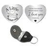 Llavero de metal con forma de corazón para tomar decisiones, de acero inoxidable, transfronterizo, con grabado a doble cara, moneda de bolsillo abrazable, regalo para familiares y amigos