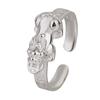 Accesorios de Año Nuevo Moneda Europea Anillo Pixiu Anillo Pixiu Chapado en Cobre y Plata Anillo Pixiu Abierto Artístico Retro