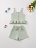 Conjunto de Tirantes a Cuadros para Niñas Estilo Verano 2026, Conjunto de Dos Piezas de Pantalones Cortos para Bebé Estilo Coreano, Ropa Casual Elegante para Niños