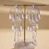 Pendientes de Borla Colgantes de Perla de Imitación y Circonita Personalizados Estilo Europeo y Americano, Pendientes de Moda de Gama Alta Retro Elegantes Transfronterizos