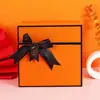 Caja de Regalo Naranja Hermes con Lazo, Souvenir Precioso, Empaque de Caja de Regalo Ritual, Caja de Regalo para Lencería al por Mayor